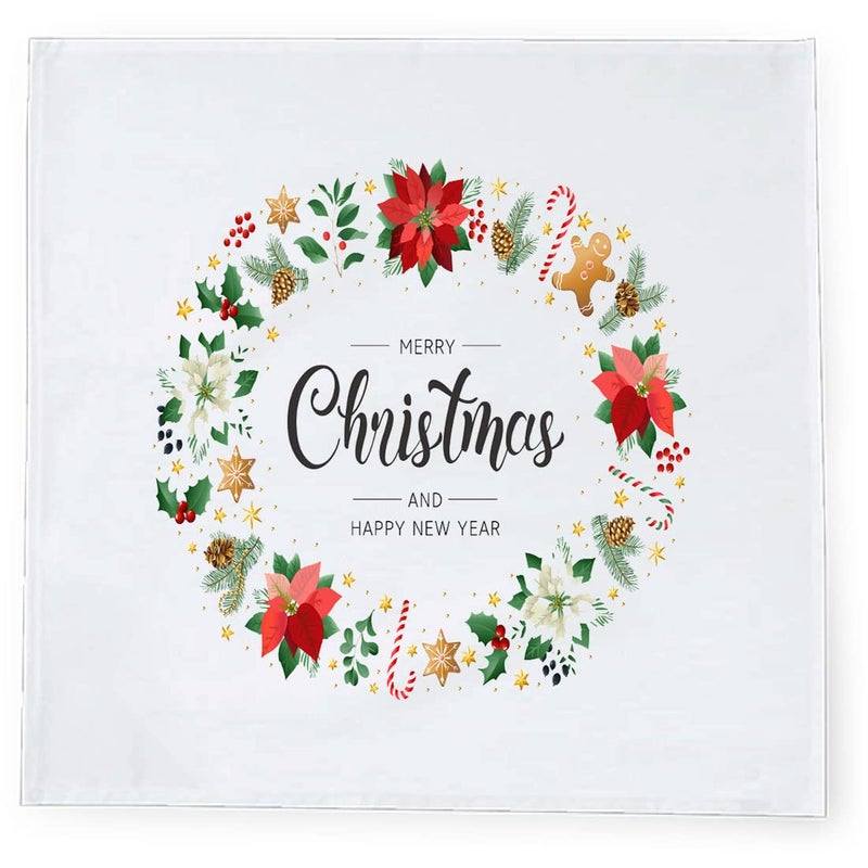 Khakee 6 Pcs Christmas Theme Silk Table Napkins 10x 10 for Xmas Decoration Christmas OrnamentsChristmas Giftxmas21174 - Image 3