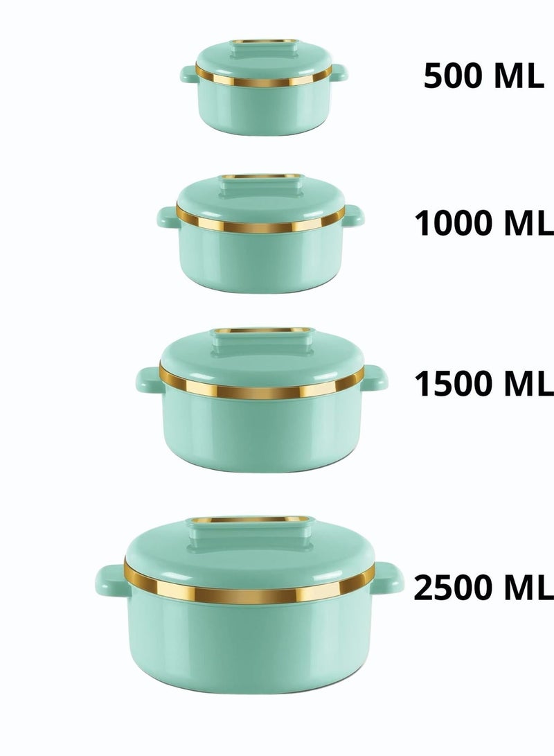 Milton Curve Regular Inner Stainless Steel Casserole Set of 4 (500 ml, 1000 ml, 1500 ml, 2500 ml), Ivory | BPA Free | Food Grade | Easy to Carry | Easy to Store | Chapati | Roti | Curd Maker - Image 2