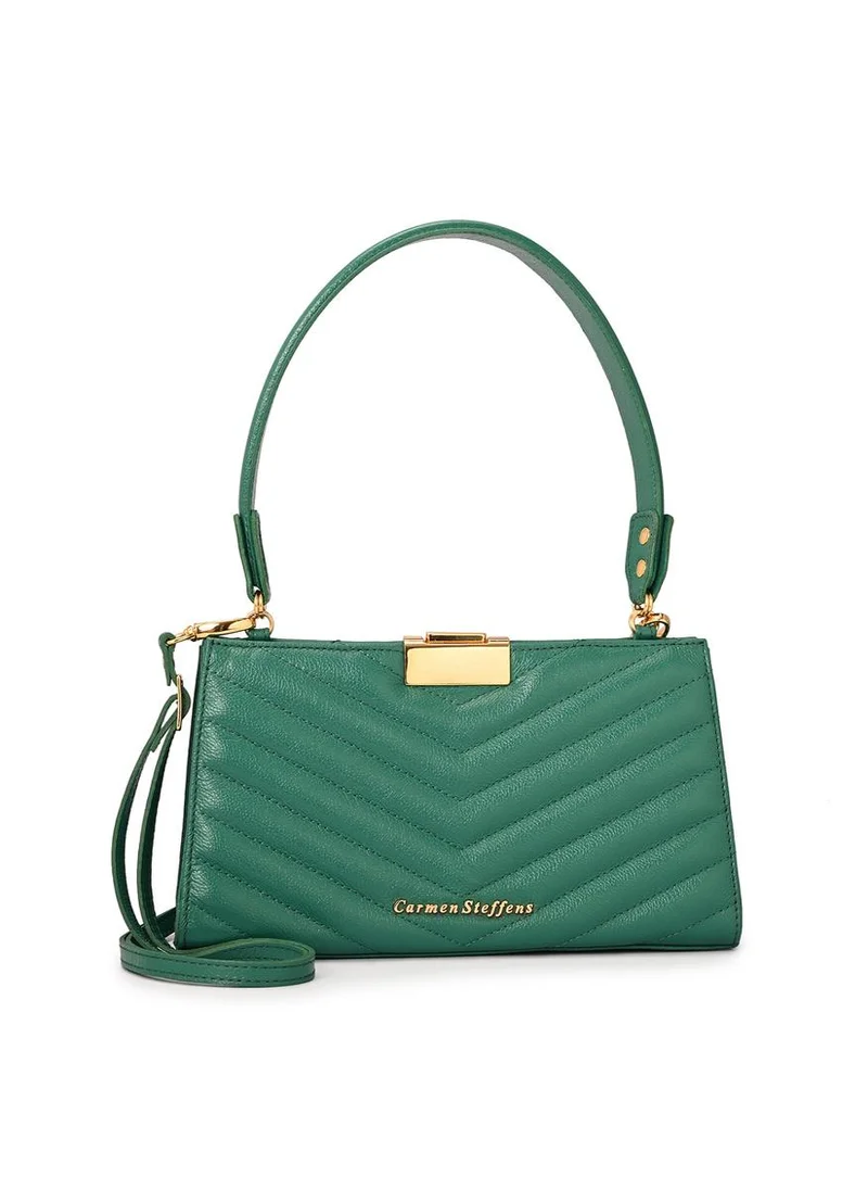 Carmen Steffens Eucalyptus Green Quilted Shoulder Bag