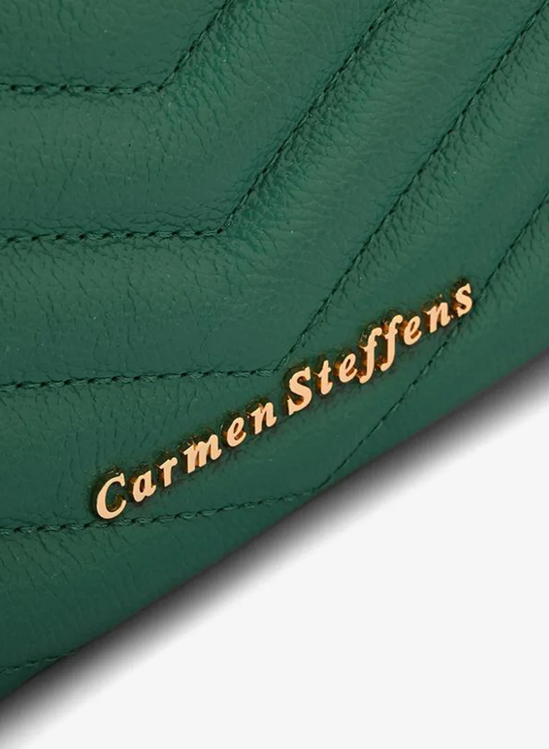 Carmen Steffens  Eucalyptus Green Quilted Shoulder Bag for Women | Best Price UAE