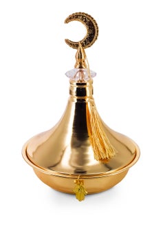 Generic Golden metal crescent-shaped date bowl Ramadan decoration  - Image 1
