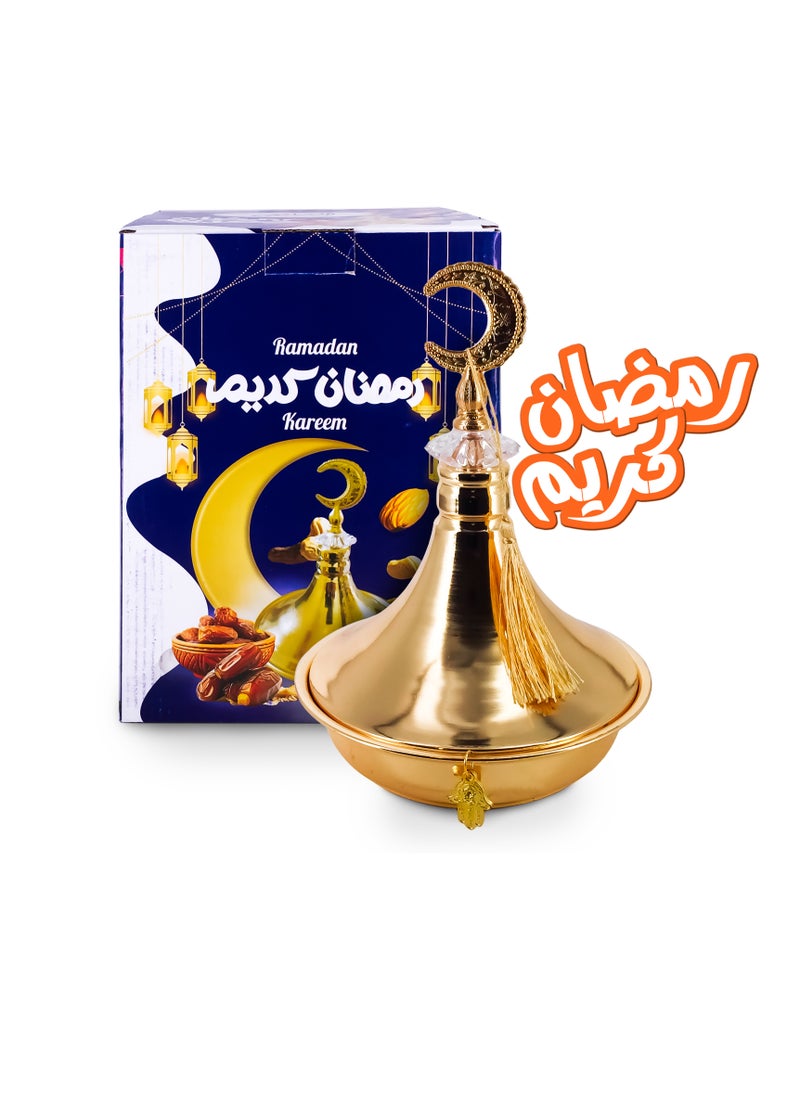 ماركة غير محددة صحن تمر هلالي معدني ذهبي زينة رمضان  - Image 3
