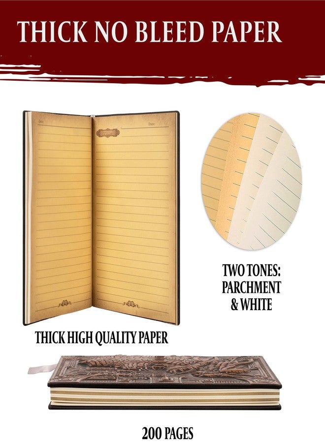 lynx DND Notebook/Journal, Unique 200 Page Book with 3D Bronze Dragon Embossed Faux Leather Cover with Pen- Ideal for Dungeons & Dragons/D&D. Great RPG Accessories Gift for DM's & Players, Men or Women - Image 4
