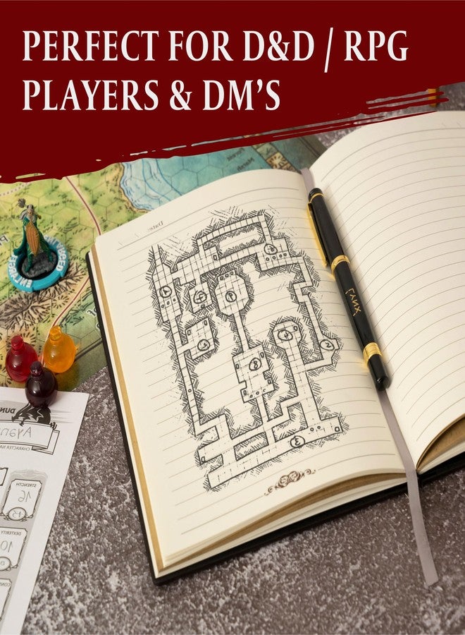lynx DND Notebook/Journal, Unique 200 Page Book with 3D Bronze Dragon Embossed Faux Leather Cover with Pen- Ideal for Dungeons & Dragons/D&D. Great RPG Accessories Gift for DM's & Players, Men or Women - Image 5