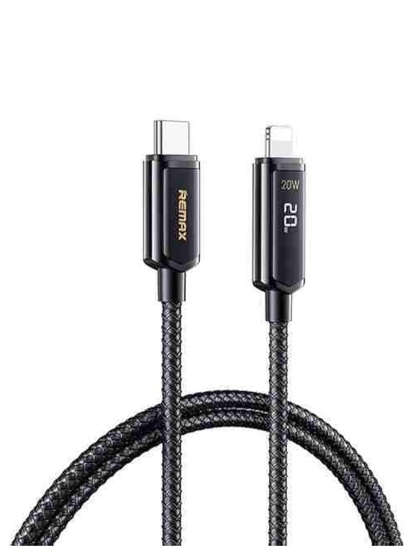 ريماكس كابل بيانات ريماكس RC-128I من سلسلة ريمين، 20 وات، بشاشة رقمية، من النوع C إلى IPH (1.2 متر)، كابل إضاءة، كابل آيفون 20 وات - Image 1