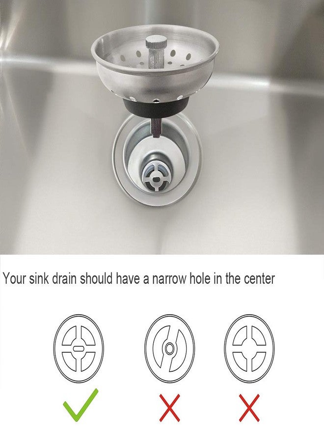 GZILA 2 PCS Kitchen Sink Drain Strainer Replacement for 3-1/2 Inch Standard Drain, Basket Rubber Stopper, 304 Stainless Steel Brushed Nickel Metal Knob - Image 5