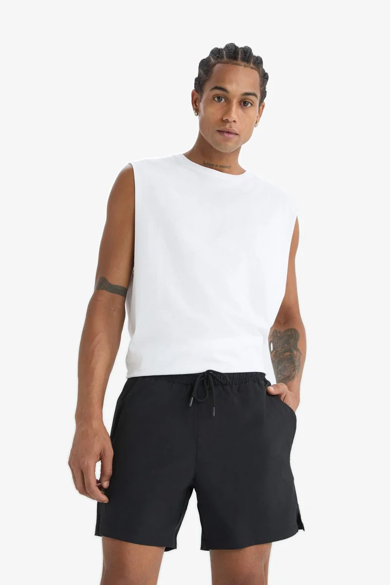 ديفاكتو DeFactoFit Sports Printed Flexible Textured Swim Shorts