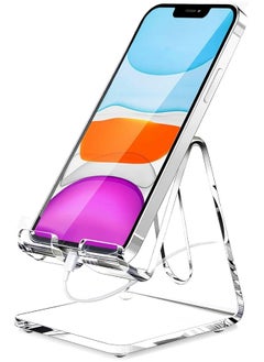 Acrylic Cell Phone Stand Office Phone Holder Office Desk Accessories Clear Phone Stand Compatible With 4 10'' Phone 13 Pro Max Android Smartphone For Company Desktop Phone Stand