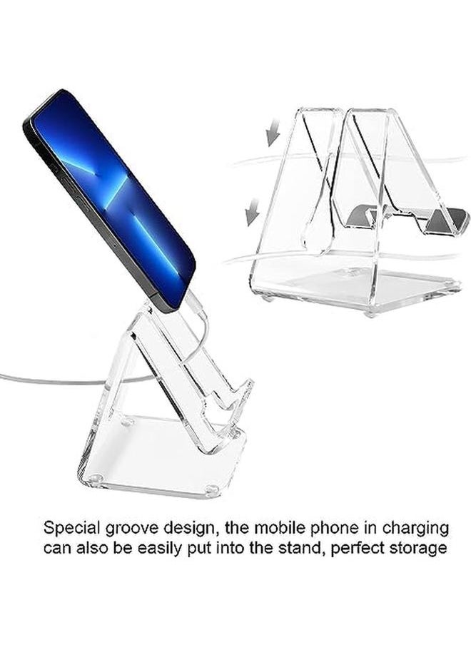 erorex - Acrylic Cell Phone Stand Office Phone Holder Office Desk Accessories Clear Phone Stand Compatible With 4 10'' Phone 13 Pro Max Android Smartphone For Company Desktop Phone Stand - Image 1