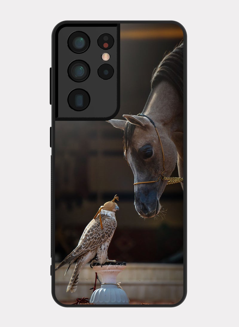 PXLAAT Samsung Galaxy S21 Ultra case cover Hawk And Horse  - Image 1