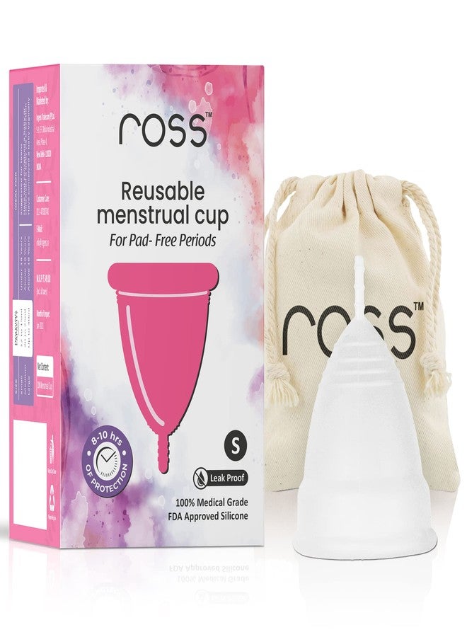 Ross Reusable Menstrual Cup for Women- Small, Odour free and Rash Free, No Leakage, Protection for Up to 8-10 Hours, FDA Approved with Pouch - Image 1