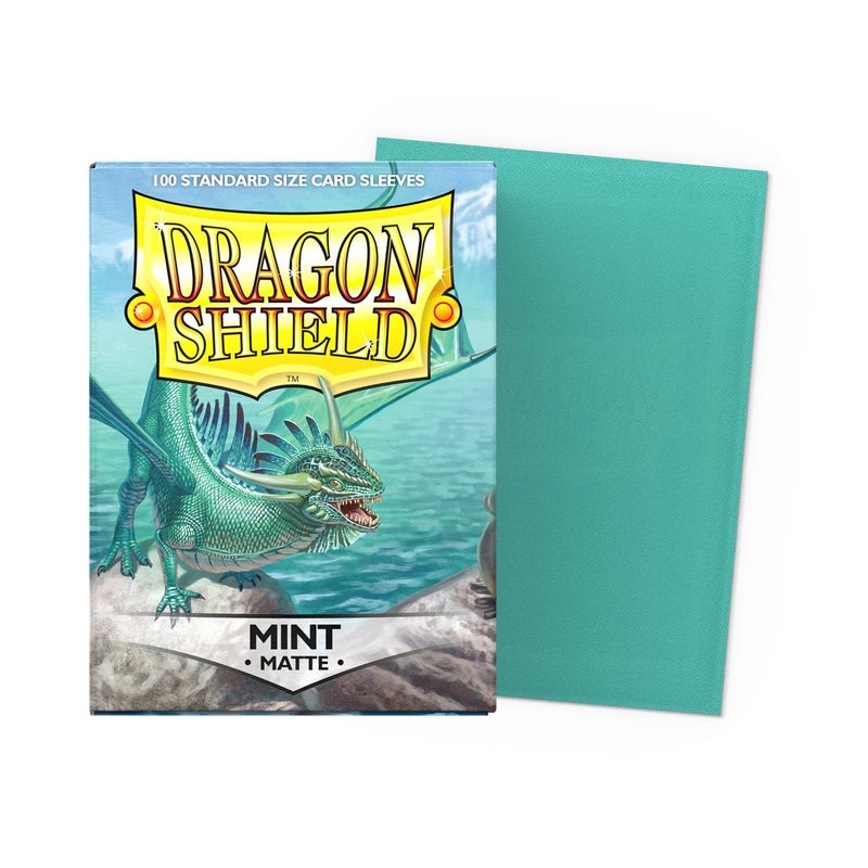 dragon shield دراغون شيلد | أكمام بطاقات بحجم قياسي غير لامعة | 100 قطعة - أكمام TCG متميزة ناعمة وقوية | متوافقة مع بوكيمون، فليش آند بلود، ون بيس وماجيك ذا غاثرنج | نعناع - غير لامع - Image 2