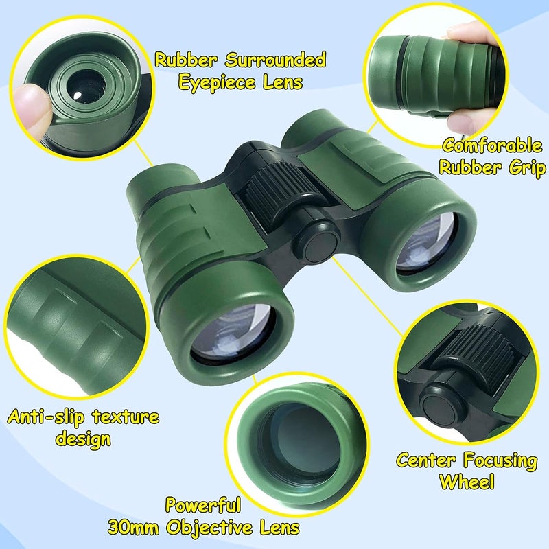 ESSENSON Binoculars for Kids Toy Gift for 3 4 5 6 7 8+ Year Old Boys Girls Kids Telescope Outdoor Toys for Sports and Outside Play Hiking, Bird Watching, Travel, Camping, Birthday Presents(Green) - Image 2