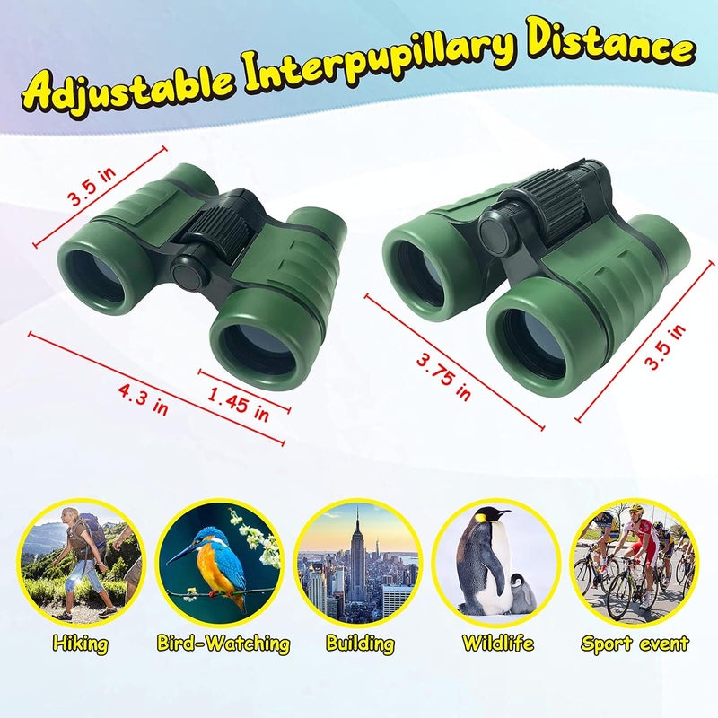 ESSENSON Binoculars for Kids Toy Gift for 3 4 5 6 7 8+ Year Old Boys Girls Kids Telescope Outdoor Toys for Sports and Outside Play Hiking, Bird Watching, Travel, Camping, Birthday Presents(Green) - Image 3