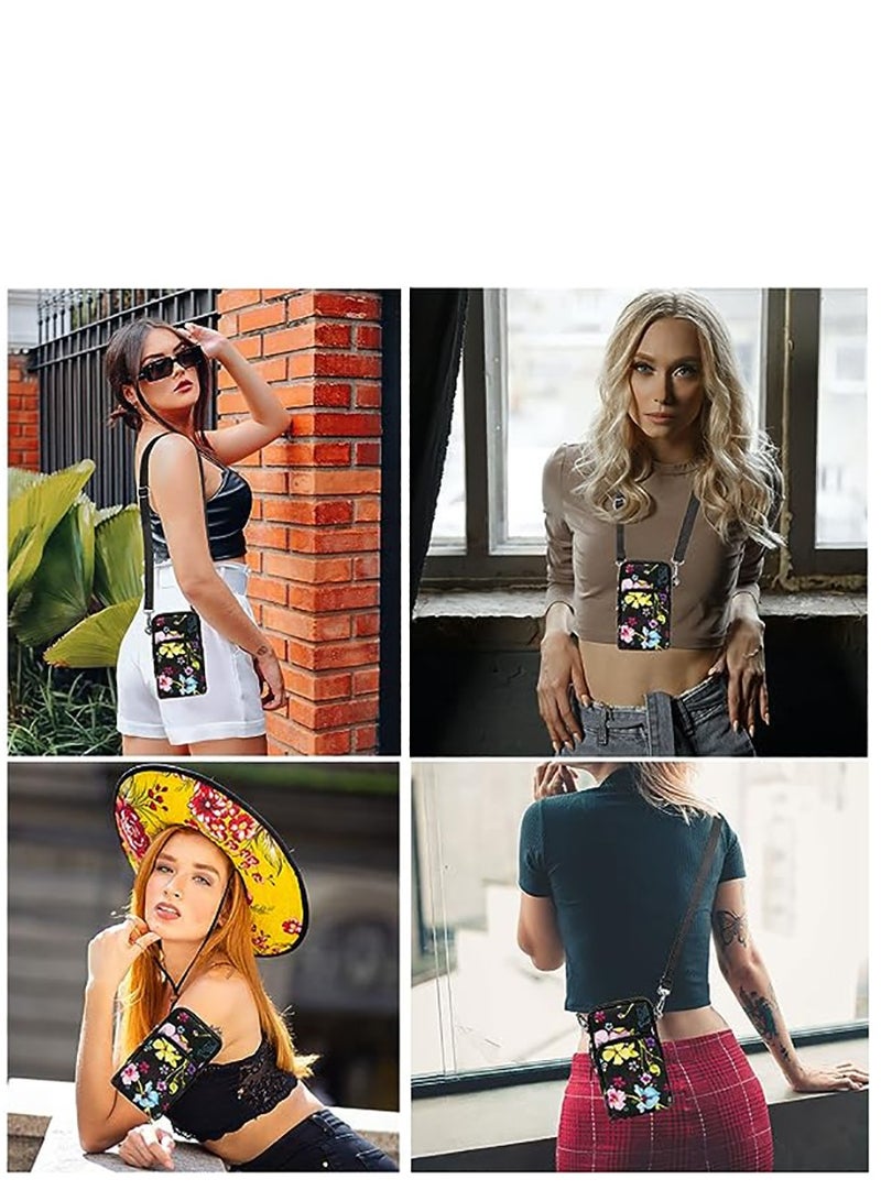 Excefore Women Crossbody Phone Purse Bags-Mini Waterproof Multifunction Wallet Shoulder Bag - Image 2