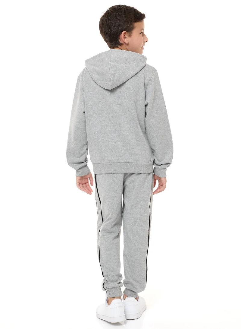 victor and jane Boys and Girls' Relaxed Fit 2-Piece Hoodie and Jogger Set (8-14 yrs) Grey