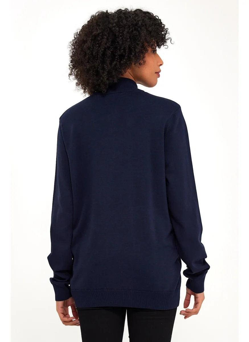Alexandergardi Zippered Turtleneck Casual Sweater (E23-6701)