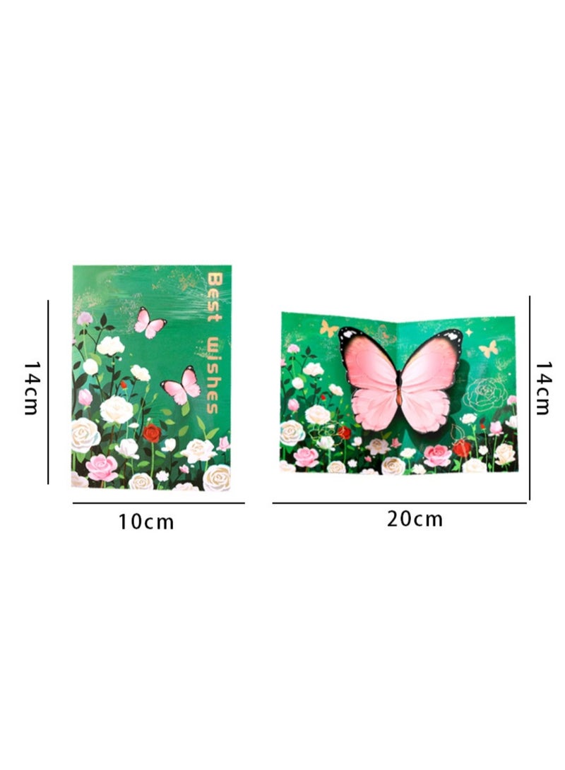 Four Different 3D Butterfly Gold-Stamped Blessing Cards - Image 5
