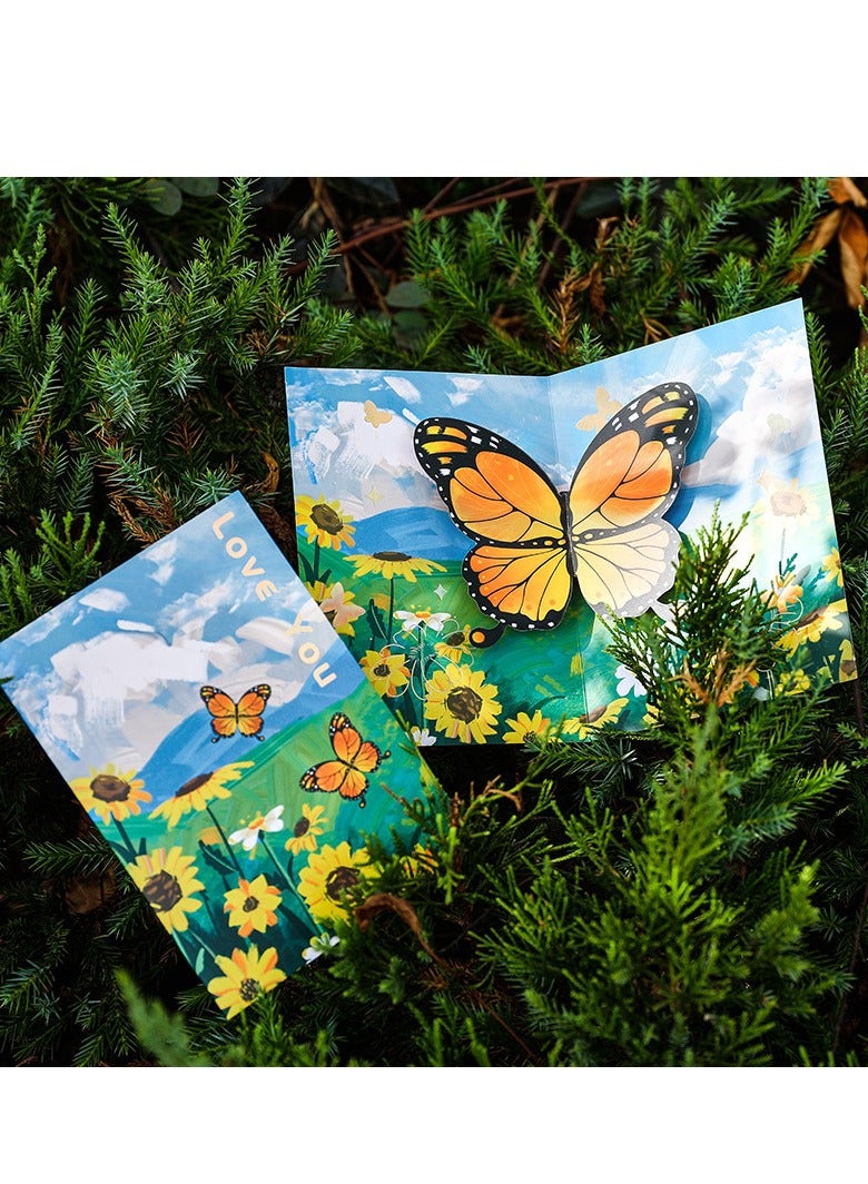 Four Different 3D Butterfly Gold-Stamped Blessing Cards - Image 4