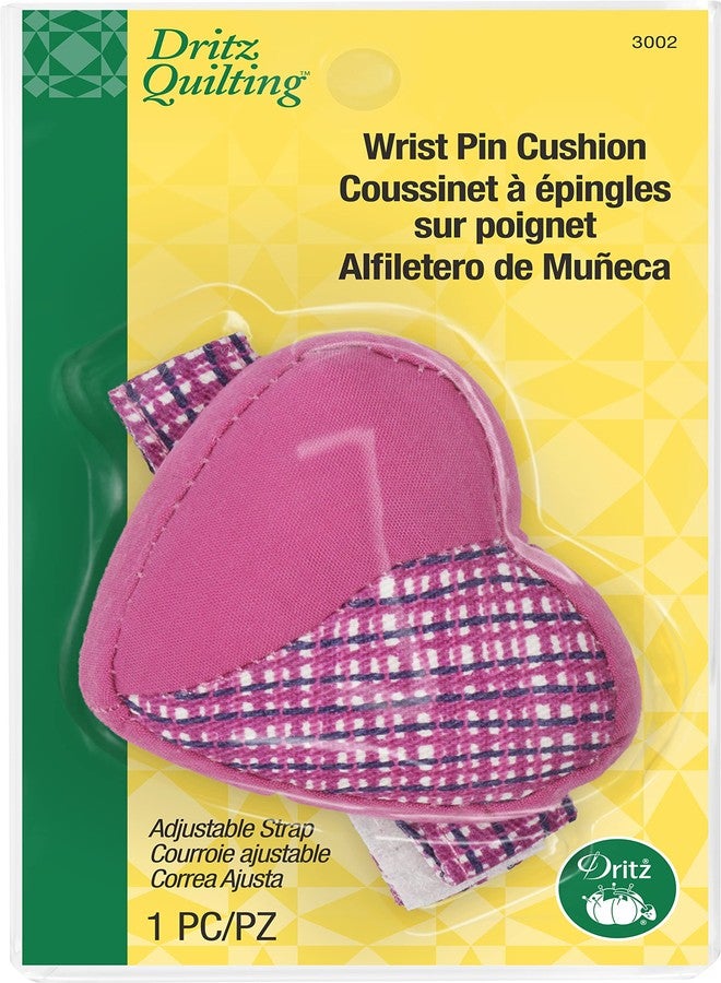 دريتز وسادة دبوس معصم على شكل قلب من Dritz Quilting مع حزام قابل للتعديل، عدد 1، ألوان متنوعة: أخضر، وردي، أو أرجواني، 2 بوصة - Image 1