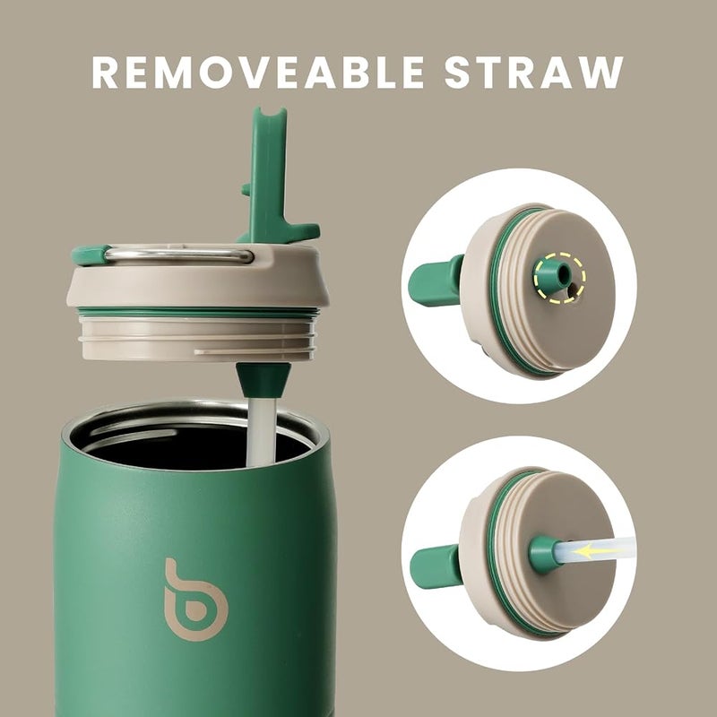bottle bottle bottlebottle BOTTLE BOTTLE Stainless Steel Water Bottle with Straw Lid and Handle 32 oz Vacuum Insulated Water Bottle for Sports Travel Gym Hiking, Leak-Proof Wide Mouth Water Bottles for Men,forests - Image 5