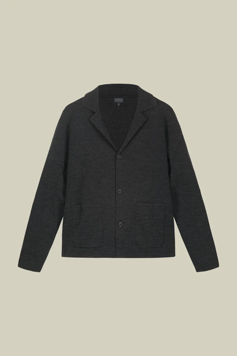 دوبل غانغر Men's cardigan - DK Blue/Grey