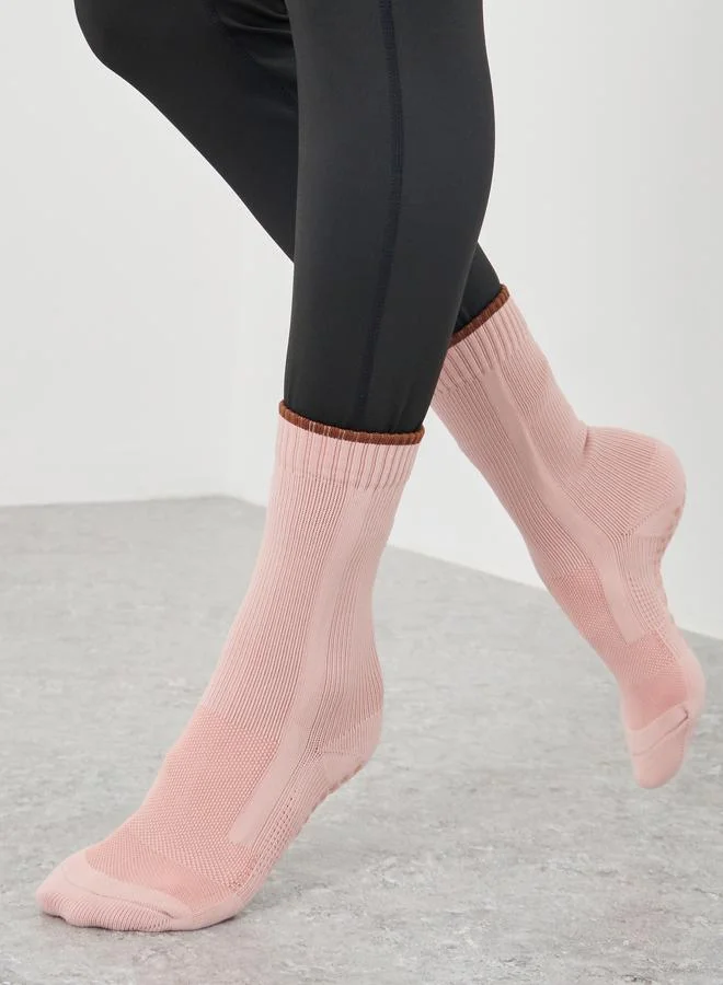 ستايلي Styli Contrast Trim Silicon Base Yoga Socks