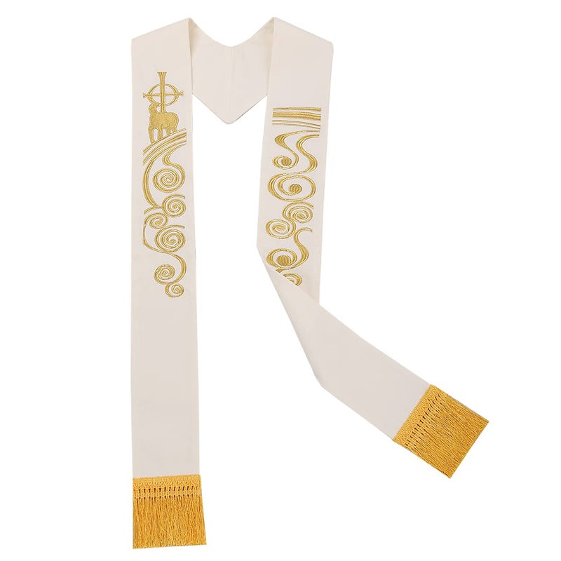 BLESSUME Chasuble Stole Vestments Holy Lamb Embroidery Stole - Image 3