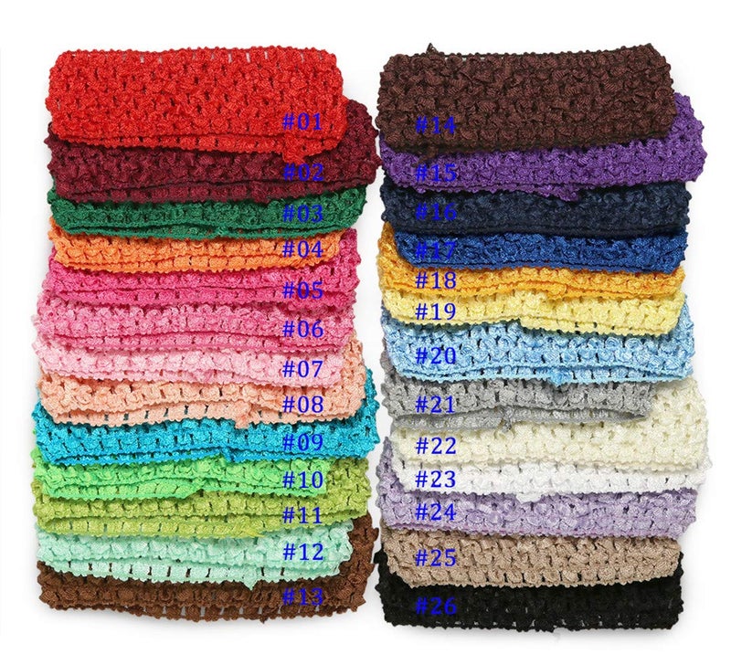 Qandsweet Baby Girl'S Stretch Headbands Crochet Hair Bands (26 Colors) - Image 1