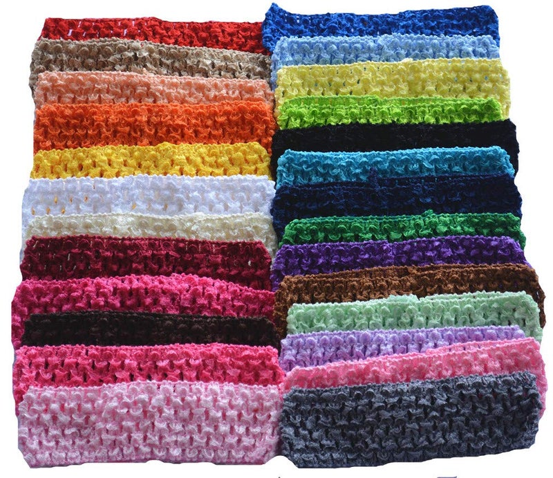 Qandsweet Baby Girl'S Stretch Headbands Crochet Hair Bands (26 Colors) - Image 5