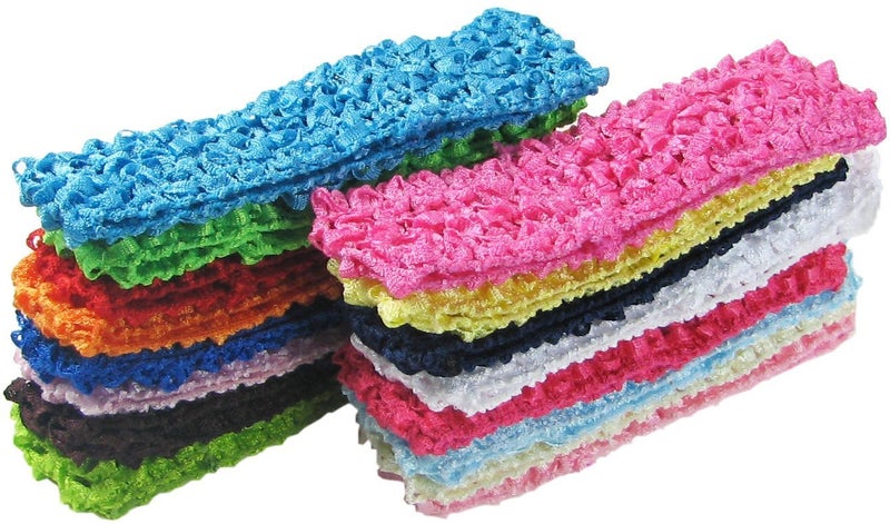 Qandsweet Baby Girl'S Stretch Headbands Crochet Hair Bands (26 Colors) - Image 2