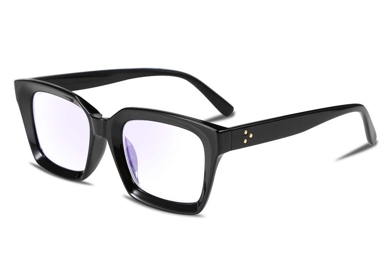 FEISEDY Square Blue Light Blocking Reading Glasses Anti Glare Digital Eyestrain Reader B2479 Black 1.75x - Image 1