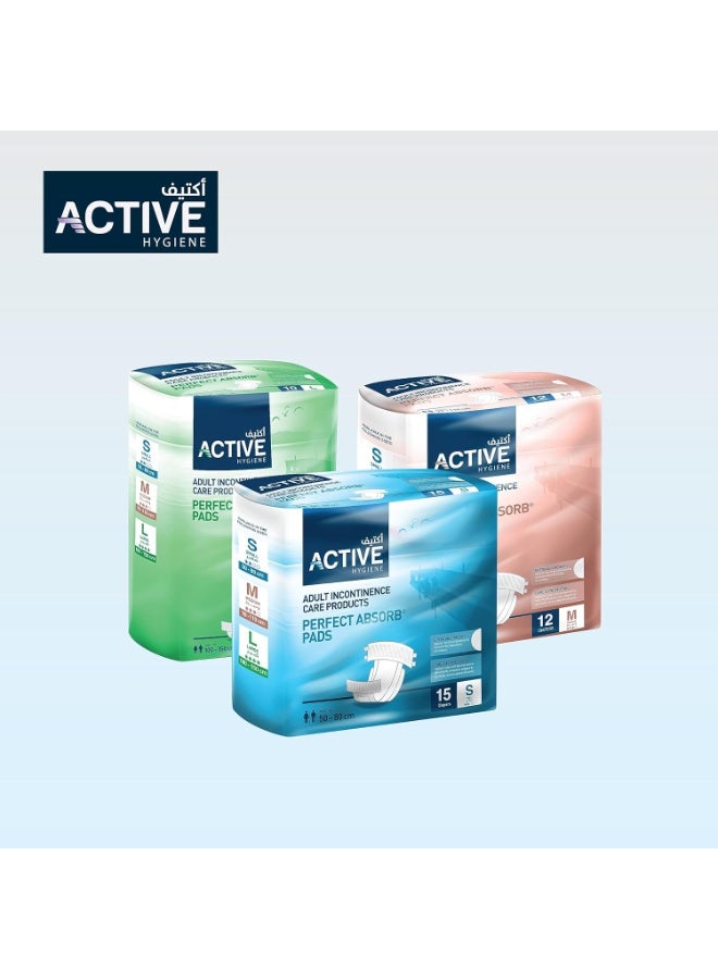 آكتف حفاضات للكبار للتحكم النشط في سلس البول، مقاس متوسط ​​70-110 سم، عبوة من 12 حفاضة - امتصاص عالٍ، مريحة، وحماية مانعة للتسرب - Image 3