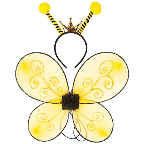 Funcredible Bee Headband and Wings - Bumble Bee Halloween Costume for Women - Antenna Headband - Bumblebee Costume Accessories for Kids and Adults - Image 1