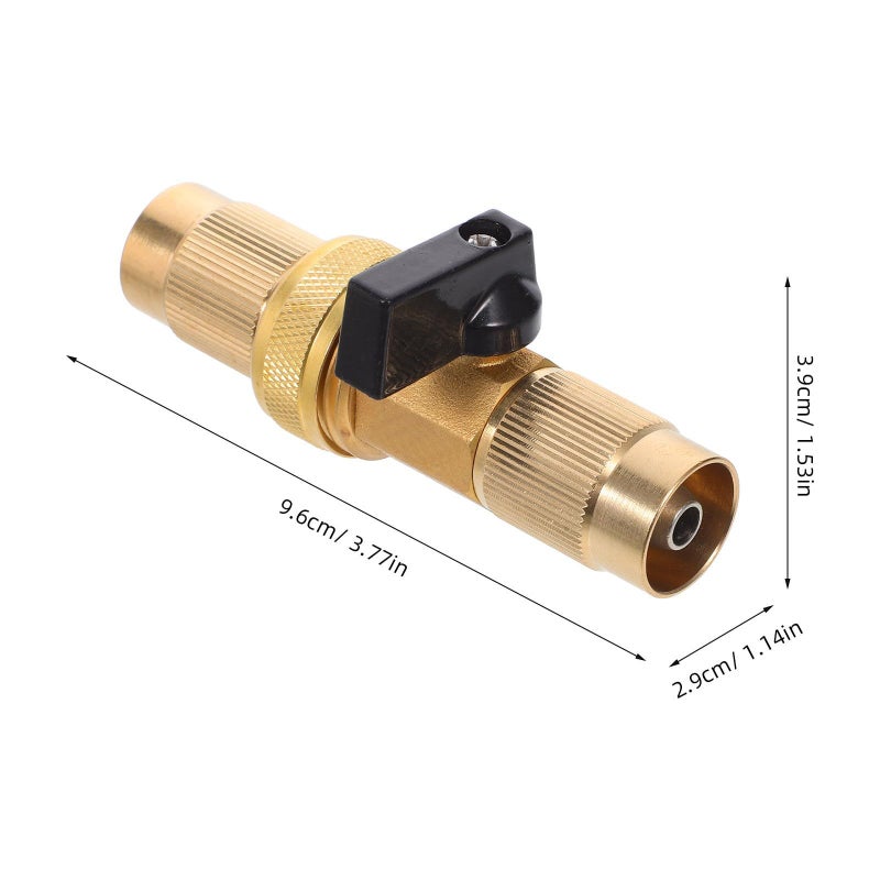 Brass Garden Hose Fittings With Shut Off Valve Heavy Duty Threaded - Image 3