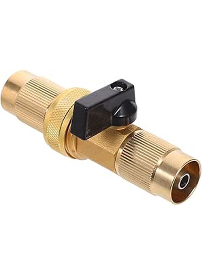 Brass Garden Hose Fittings With Shut Off Valve Heavy Duty Threaded - Image 1