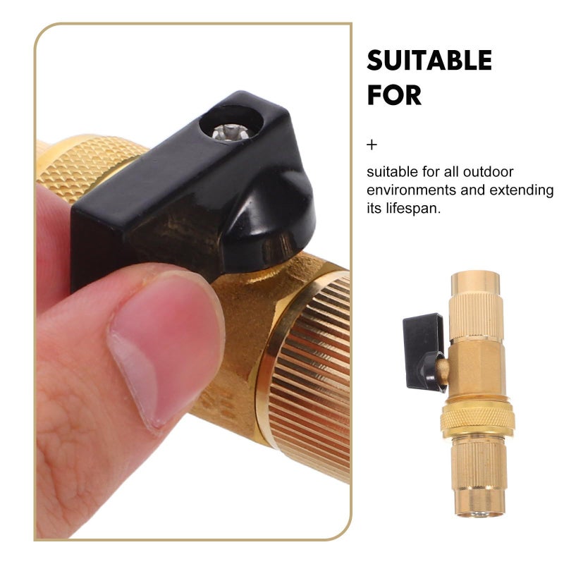 Brass Garden Hose Fittings With Shut Off Valve Heavy Duty Threaded - Image 4