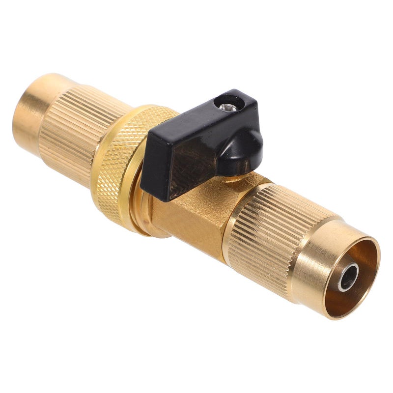 Brass Garden Hose Fittings With Shut Off Valve Heavy Duty Threaded - Image 2