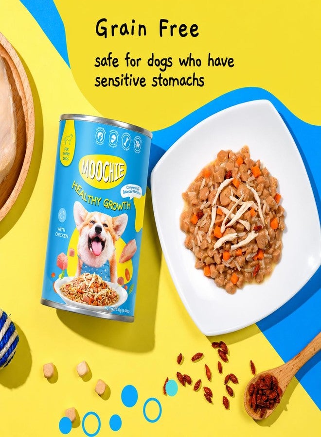 Moochie موتشي طعام رطب صحي للجراء - دجاج وكبد بقري - خالٍ من الحبوب - بدون نكهات صناعية أو مواد حافظة - 4 علب × 14.10 أونصة - Image 3
