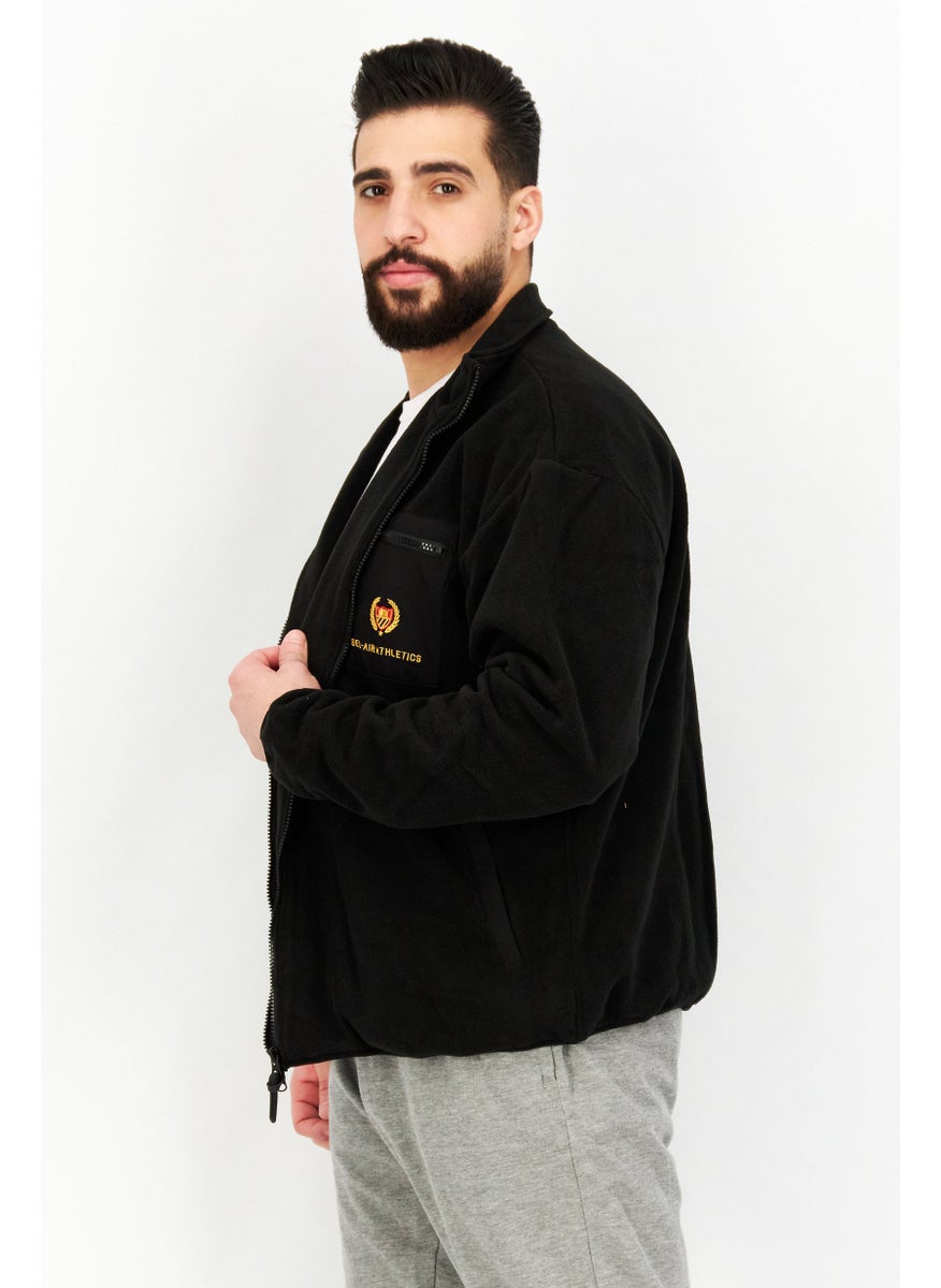 Bel-Air Athletics - Men Sportswear Fit Long Sleeve Brand Logo Sweatshirt, Black - Image 1