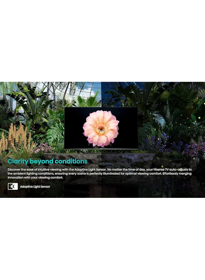 هايسنس تلفاز ذكي 55 بوصة 4K QLED | لون النقطة الكمومية | نظام VIDAA | دولبي أتموس | حركة سلسة | صورة AI | تحكم صوتي | جاهز للمنزل الذكي | نموذج (2024) - Image 4