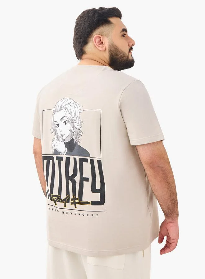 Plus Size Manjiro Sano Print T-shirt