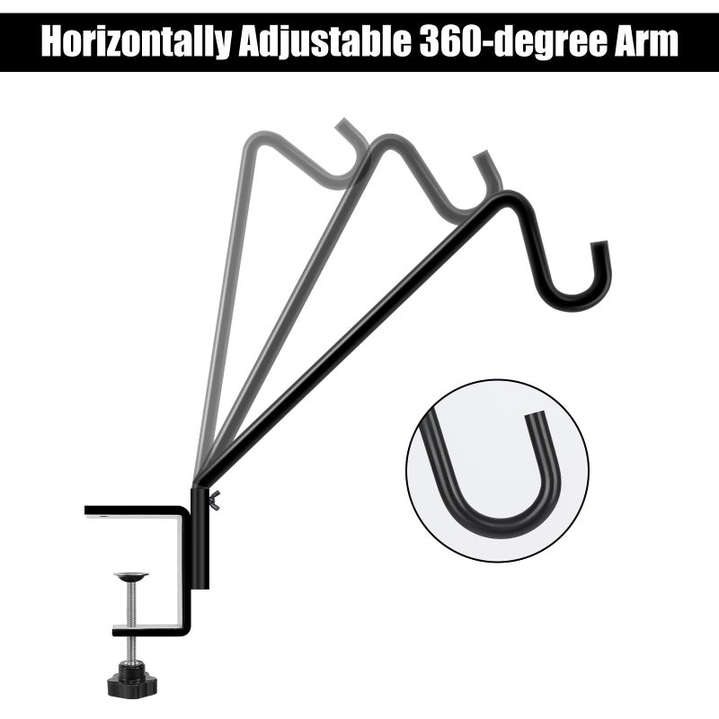 FEED GARDEN 2 Pack 14 Inch Deck Hook, Deck Bird Feeder Hanger, Applicable Deck Thickness 1 Inch-3 Inch - Image 2