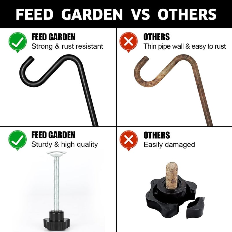 FEED GARDEN 2 Pack 14 Inch Deck Hook, Deck Bird Feeder Hanger, Applicable Deck Thickness 1 Inch-3 Inch - Image 4