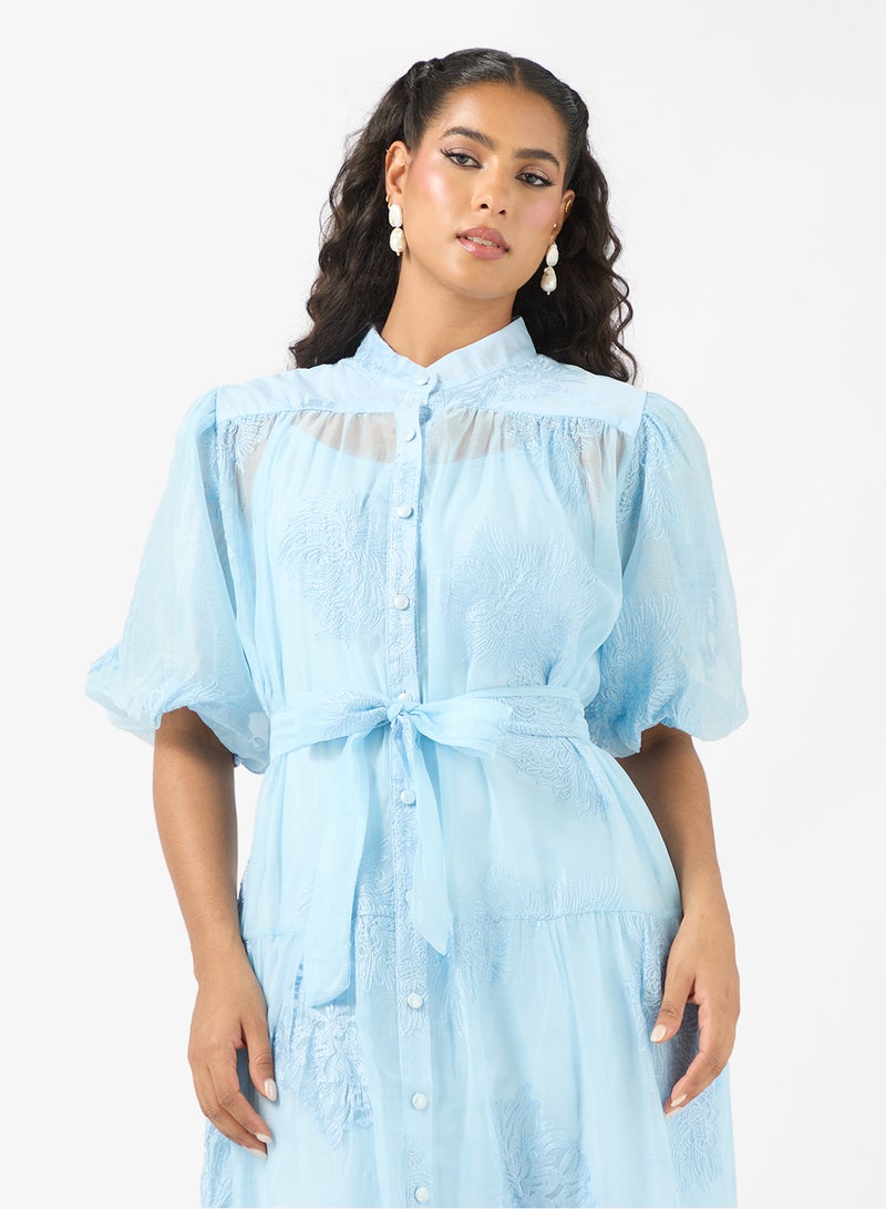 Khizana Puff Sleeve Shirt Dress - Image 3