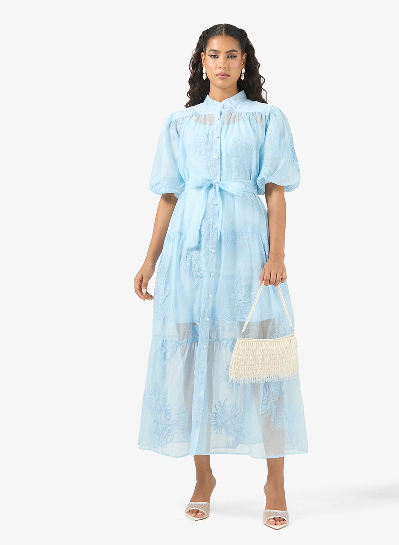 Khizana Puff Sleeve Shirt Dress - Image 4