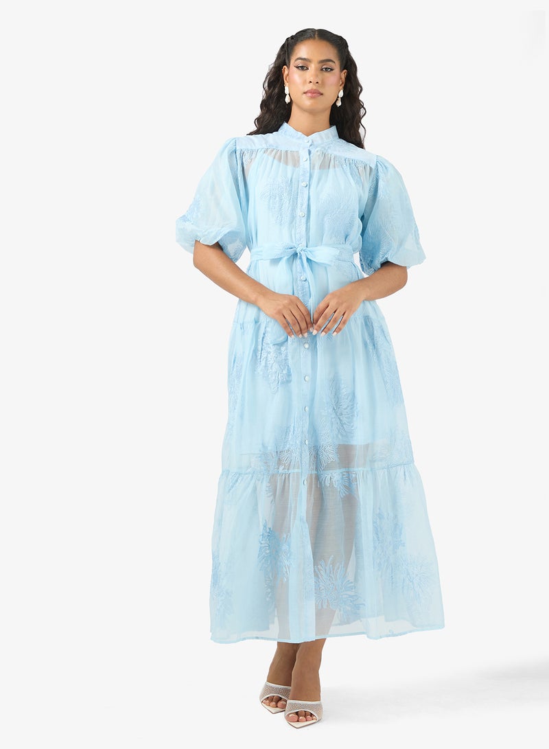 Khizana Puff Sleeve Shirt Dress - Image 1