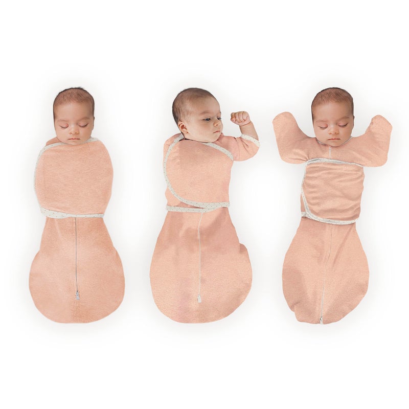 SwaddleDesigns 6Way Omni Swaddle Sack Arms Up Swaddle for Newborn More Options to Calm Startle Reflex Improves Sleep Easy Transition Baby Sleep Sack Small 03 Mo 612 lbs Heathered Peach Blush