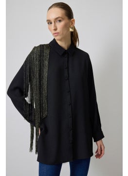 Touche Prive Crepe Shirt with Tassel Sleeves  - Image 3