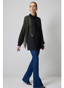 Touche Prive Crepe Shirt with Tassel Sleeves  - Image 2